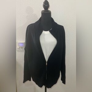Women’s Carolyn Taylor Full Front Zip Sweater‎ Cardigan Black Size XL